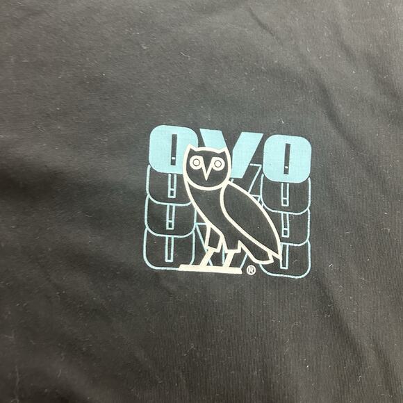 OVO October’s Very Own Drake Black Owl Logo Long Sleeve T Shirt Mens L Blue - Picture 2 of 7